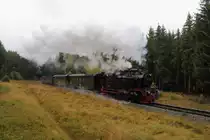 Scheinanfahrt von 99 6001 mit IG HSB-Sonderzug am 22.10.2016 zwischen Benneckenstein und Tiefenbachmühle (km 25,4). (Bild 3)