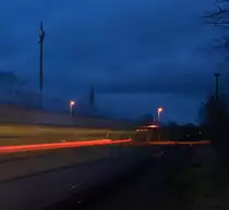 Ausfahrt eines 643ers der NEB gen Werneuchen in Ahrensfelde.

Ahrensfelde 04.01.2018