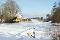 1648 211 als OPB 79728 nach Marktredwitz bei der Ausfahrt in Pechbrunn, 05.01.2017