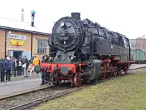 95 027 steht am 17. Februar 2018 auf dem Gelände der Traditionsgemeinschaft 50 3708 e.V. in Blankenburg (Harz).

