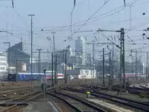 Blick auf das Gleisvorfeld in Nürnberg Hbf, am 21.02.2018.