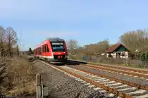 648 752 DB als RB 14159 von Northeim nach Nordhausen verlässt soeben die Kreisstadt Northeim am 25.02.2018 in Richtung Katlenburg