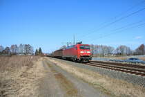 DB Cargo 152 128-5 mit gemischten Güterzug am 24.02.18 bei Karben (Wetterau)