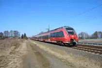 DB Regio Mittelhessenexpress Bombardier Talent2 442 778 (Hamsterbacke) am 24.02.18 bei Karben (Wetterau)