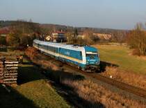 Die 223 061 mit einem ALEX nach München am 06.02.2015 unterwegs bei Blížejov.