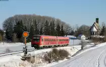 611 019-1 als RE 26391 (Villingen(Schwarzw)-Neustadt(Schwarzw)) bei Löffingen 25.2.18