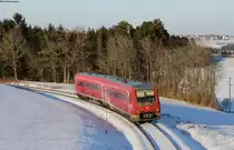 611 027-3 als RE 3212 (Ulm Hbf-Neustadt(Schwarzw)) bei Bachheim 25.2.18