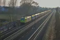 CFL Cargo 185 534-5 mit PKP Kohlewagen Zug am 03.03.18 bei Rodenbach (Main Kinzig Kreis) 