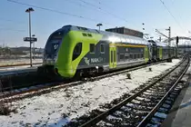 445 028-7 erreicht am 3.3.2018 als RE7 (RE21118) von Hamburg Hauptbahnhof den Kieler Hauptbahnhof.