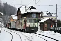 50 Jahre Blonay - Chamby Museumsbahn:
Anlässlich des Beginns des Jubiläumjahes der BC fuhr die MOB GDe 4/4 Nr. 6006  Aigle les Murailles  mit einem  Winterdampfzug  von Montreux via Montbovon und Chateau d`Oéx nach 
Zweisimmen.

Die Aufnahme zeigt die Durchfahrt im Bahnhof Chamby.
Samstag, 3. März 2018