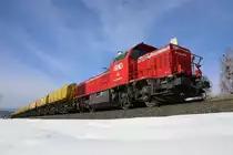 Etwas Schnee gibt's noch . 

2170.000 wartet in Groß Sankt Florian auf einen Kreuzungszug. 

10.03.2018