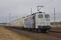 Lokomotive 151 056-9 mit dem Ekol-Zug
am 09.03.2018 in Porz am Rhein.