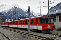 ZB/SBB: Dispopendelzug bestehend aus der HGe 4/4 101 963-7 und dem ABt 928 in Meiringen am 9. März 2018.
Foto: Walter Ruetsch