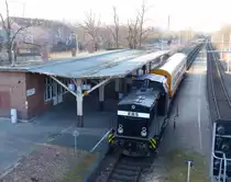 EBS 202 738-1 mit dem  L�ckenf�llerzug  DPE 6601 nach Buttst�dt, am 22.02.2018 in S�mmerda.