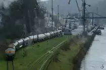 Jede Menge Kesselwagen waren im Ortseingang von Děčín zu sehen. (April 2017)