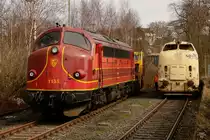 NOHAB MY1155 Altmark-Rail und rechts V200 077 in Hattingen an der Ruhr, am 18.03.2018.