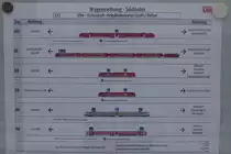 Ob diese Information an der Haltestelle Biberach Süd, die nur von Montag bis Freitag wegen der umliegenden Schulen / Betriebe angefahren wird, erforderlich ist? Der Fotograf ist der Ansicht  nein , zumal die obersten zwei abgebildeten Züge diese Haltestelle ohne Halt durchfahren. Die Aufstellung wurde am 03.03.2018 fotografiert.