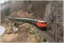 1141.21 der ÖGEG fährt mit dem SR 14486 von Eisenerz nach Admont durch das Gesäuse und das Erzbachtal. 
Jassingau 17.03.2018