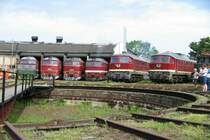 120 198, 269, 274, 295 + 132 004 und 158 beim Eisenbahnfest Weimar, 26.05.07