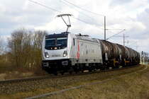 Am 20.03.2018 kam die 187 502-0 von der CTL Logistics GmbH, Berlin ( AKIEM SAS, Clichy) aus Richtung Stendal und fuhr weiter in Richtung Salzwedel .