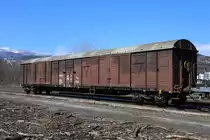 So wie die Wagengattung sind auch die bei der GKB eingestellten Güterwagen Rar gworden. 
Ein  Gabs  1812808-7 steht hier im Bahnhof Deutschlandsberg abgestellt. 

22.03.2016