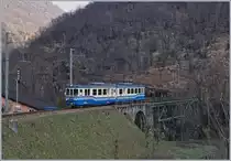 Der FART ABDe 6/6 31  Ticino  als Regionalzug 308 von Locarno nach Camedo kurz vor der Ankunft in Intragna.
20. März 2018