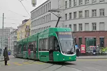 Be 4/6 Flexity 6003, auf der Linie 16, fährt zur Haltestelle Markthalle. Die Aufnahme stammt vom 01.03.2018.