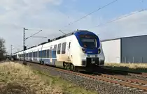NX Triebwagen 368 führt einen RE7 Zug von Krefeld nach Rheine am Samstag den 24.3.2018 an Allerheiligen vorbei nach Köln. 