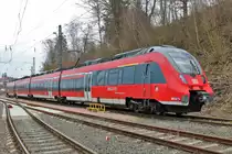 DB Regio Mittelhessenexpress 442 784 am 24.03.18 beim Lokschuppenfest in Treysa. Das Gelände war abgesperrt und den Hamster habe ich per Zoom fotografiert