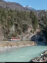 MIB Be 4/4 8 am 24. März 2018 ausgangs Aareschluchttunnel.