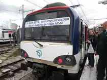 Hier ein Zug der Pariser RER A des Types MS61 auf seiner letzen Fahrt am 16. April 2016 in Boissy St-Légèr südöstlich von Paris.
Über die letze Fahrt gibt es eien Beitrag auf meiem Kanal SignalGrün.
Foto: SignalGrün Fotos bzw. Signalgrün [Trainsptt] Fotos