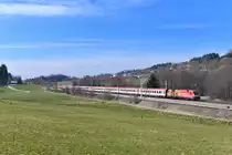 1016 048 mit EC 113 am 22.03.2018 bei Bergen. 