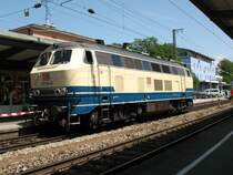 217 014 der Railion Deutschland NL M�hldorf bei der Fahrzeugschau 150 Jahre Maximilliansbahn in Rosenheim