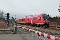 612 579 rangiert am 15.03.2018 im Bahnhof Hergatz