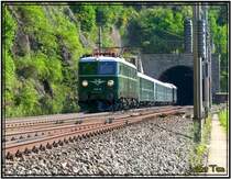 E-Lok 1010.10 mit Sonderzug 16143 von Wien nach Triest durchf�hrt den Galgenbergtunnel bei St.Michael i.Stmk. 26.05.2007