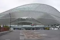 LIÈGE/LÜTTICH (Wallonie/Provinz Liège), 11.01.2018, Blick auf die Dachkonstruktion des Bahnhofs Liège-Guillemins
