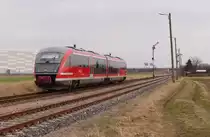 DB 642 072 als RE 16257 von Kassel-Wilhelmshöhe nach Erfurt Hbf, am 18.02.2018 in Kühnhausen.