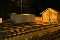 BLT/WB: Morgenstimmung vom 9. April 2018 im Bahnhof Waldenburg.
Foto: Walter Ruetsch