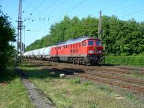 232 347 mit Kesselwagenzug am 23.5.2007 in Eystrup in Richtung S�den
