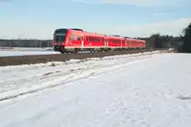 612 098 als RE 3692 von Regensburg Hbf nach Hof Hbf bei Oberteich, 05.02.2017