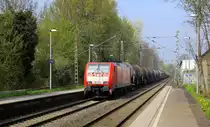 189 024-3 DB kommt mit einem gemischten Güterzug aus Venlo(NL) nach Köln-Gremberg(D) und kommt aus Richtung Mönchengladbach-Hbf,Rheydt,Jüchen,Gubberath,Grevenbroich,Rommerskirchen und fährt durch Stommeln in Richtung Pulheim,Köln. 
Aufgenommen vom Bahnsteig 1 in Stommeln. 
Bei schönem Frühlingswetter am Nachmittag vom 14.4.2018. 