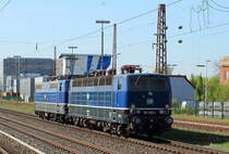 Nachschuss auf 181 201-5 und 181 206-4, die am 18.04.2018 Hilden in Richtung Norden durchfahren