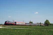 1016 035 (railjet - Vordesign) mit OEC 162 bei �bersee (27.04.2007)