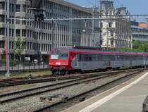 Ein Triebzug der SOB f�hrt gerade in den Bahnhof St. Gallen ein am 23.05.07
