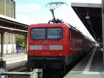 112 109 in Stralsund am Hauptbahnhof als RE3 nach Berlin am 25.08.2017