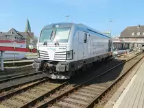 247 908 beim Rangieren im Bereich der Autoverladestation in Westerland (Sylt) am 19.04.2018.
