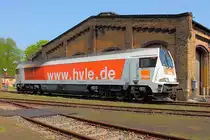 Die Voith Maxima 40 CC der HVLE mit der Betreiberbezeichnung V 490.1 [NVR-Nummer: 92 80 1264 004-3 D-HVLE] zu Gast beim Frühlingsfest am 21.04.2018 im Bw Schöneweide.