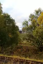 Letzte Scheinanfahrt von 99 5901 mit IG HSB-Sonderzug am Abend des 23.10.2016. (Bild 1) Blick durch`s  grüne Fenster ! ;-)