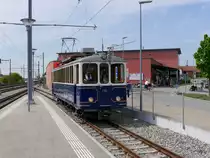 asm Oberaargau - 100 Jahr Feier   Bipperlisi   Salontriebwagen BRe 4/4 116 bei der einfahrt in den Bahnhof Niederbipp am 28.04.2018