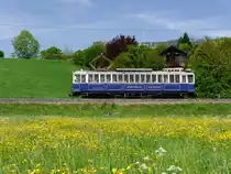 asm Oberaargau - 100 Jahr Feier   Bipperlisi   Salontriebwagen BRe 4/4 116 unterwegs bei Oberbipp nach Wiedlisbach am 28.04.2018